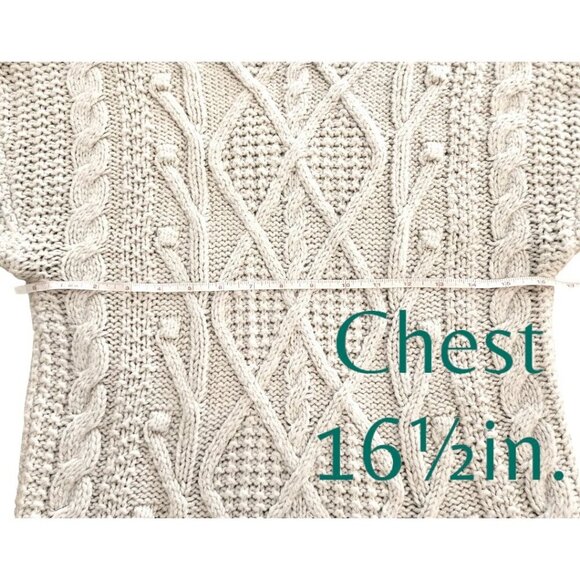 WMNS Universal Thread Sz Sm Ivory Cable Knit Crew Neck Sweater, Super Soft, Warm - Picture 4 of 7